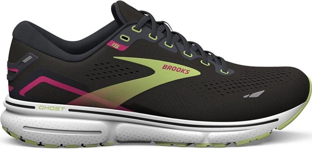 Brooks Ghost 15 Running Shoes Road Dna Loft BioMoGo Ebony/Sharp Green 9.5